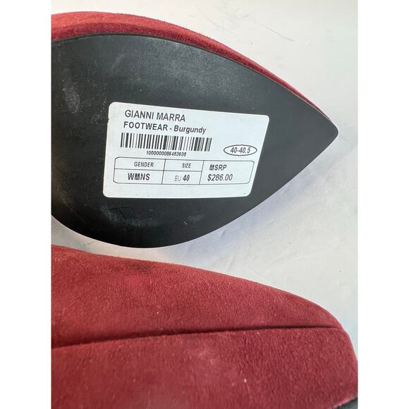 NWT Gianni Marra Burgundy Suede Pointy Toe Platform Stiletto Heel Pump Shoes 9 - Picture 9 of 11